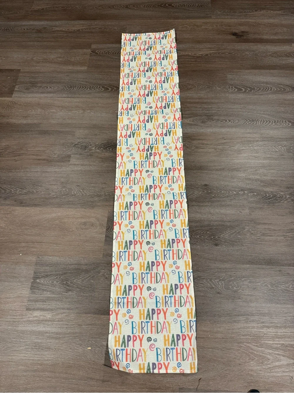 Happy Birthday Multicolor Table Runner - Party Supply
